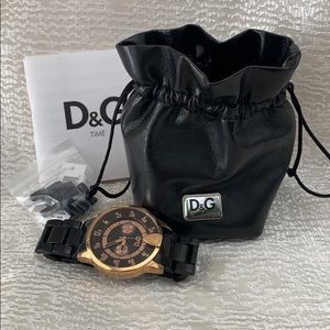D&G Watch - Black and Rose Gold
